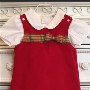 2pc Christmas dress set CHABRE Girls size 5 saks luxury designer